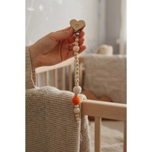 My Kids Room Isme Özel Doğal Ahşap Emzik Zinciri - Kişiye Özel Bebek Emzik Askısı ve Tutucu
