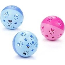Die Grup 5cm Çapında Pati Desenli Kedi Oyun Topu - 2'li Set
