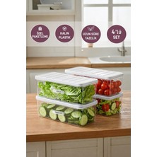 Selka Home 4 Adet 2 Lt. Nora Organizer Buzdolabı Buzluk Düzenleyici Saklama Kabı