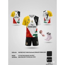 Sidas Ronaldo Tüm Takımlar Ortak Tasarım Çocuk Forması 4 Parça (Sarı)