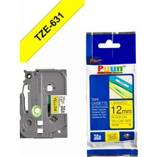 Puun Brother TZE-631 12MM*8MT Sarı Üzerine Siyah Laminasyonlu Muadil Etiket (Tze Tape)