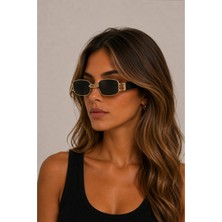 Unisex Siyah Vintage Retro Güneş Gözlüğü