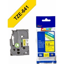 Puun Brother TZE-641 18MM*8MT Sarı Üzerine Siyah Laminasyonlu Muadil Etiket (Tze Tape)