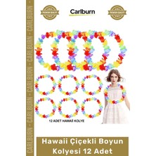 Carlburn Özel Üretim Tropikal Parti Malzemesi Renkli Aksesuar Seti Yaz Hawaii Çiçekli Boyun Kolyesi 12 Adet