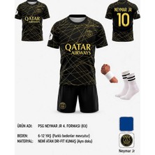Sidas Neymar Jr.psg.gold-Siyah Özel Tasarım Çocuk Forması 4 Parça