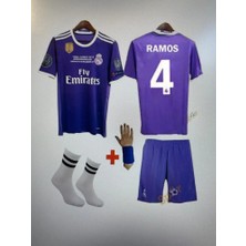 Sidas Sergo. Ramos. REAL.MADRID.2018 Mor Çocuk Forması 4 Parça