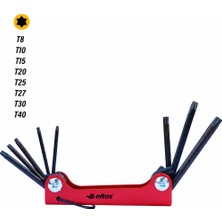 Eltos Torx Çakı Alyan Seti 8 Parça T8-T40 Katlanır Torx Anahtar Takımı
