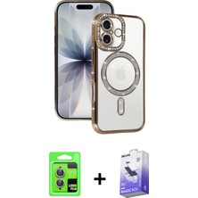 Marsilyan™- iPhone 17 Kılıf Zirve Doku Prime - Siyah Bilvis 5in1 5d Magic Hayalet Cam Ekran Koruyucu + Raze Metal Kamera Lens - Akmr