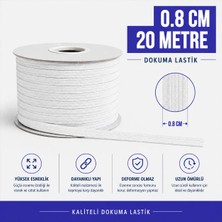 2 Adet 0.80 cm  Lastik Toplam 20 Metre Beyaz Bel Don Lastiği