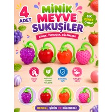 Eneci 4'lü Minik Meyveler Sukuşi Squıshy Stres Oyuncağı Yumuşak Oyuncak
