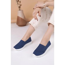 Nesil Shoes Aky 055 Lacivert Triko Yazlık Kadın Ayakkabı