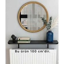 Dedeler Dekor 4 Köşe Oval Petek Üstü Raf Duvara Montajsız Kalorifer Peteği Üstü Raf 100X18CM Siyah