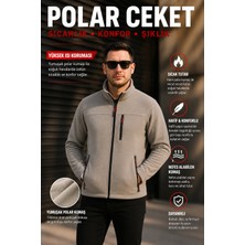 Luxic Core erkek mavi Polar Ceket Fermuarlı – Soğuk Havalara Uygun, Rahat ve Şık Tasarım