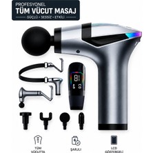 Raylax Masaj Tabancası Yeni Nesil Profesyonel LCD Göstergeli Şarjlı Tüm Vucut Çok Fonksiyonlu Titreşimli Kemerli Fıtness