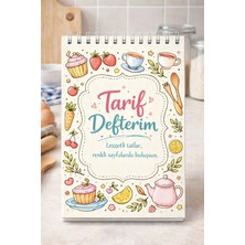 Z&R Craft Tarif Defterim A5 Spiralli Defter | Yemek Tarifi Boyamalı Not Defteri | 30 Sayfa 30 Tarif