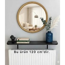 Dedeler Dekor 4 Köşe Oval Petek Üstü Raf Dresuar Duvara Montajsız Kalorifer Peteği Üstü Raf 120X18CM Siyah