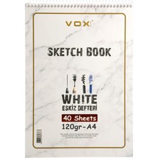 Vox Art 120 gr Beyaz Eskiz Çizim Defteri A4 40 Yaprak Ölçülerle Yüksek Kalite