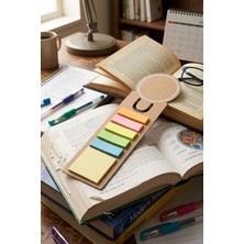 Sedef Silver Geri Dönüşümlü Kraft Kitap Ayracı Renkli Yapışkanlı Not Kağıtlı Set - Cetvelli Post-It Kitap Ayraç