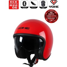 Yohe Motosiklet Kaskı 880-VESPA-RED-SHINY