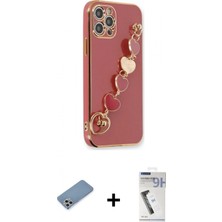 Marsilyan™- iPhone 12 Pro Max Kılıf Nova Işık Prime - Şeffaf Uv Polymer Nano Ekran Koruyucu + Gümüş Shine Kamera Lens Koruma Cam