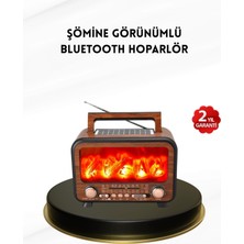 Marsilyan Alev Işığı Efektli Solar Bluetooth Hoparlör Radyo Destekli Taşınabilir Model