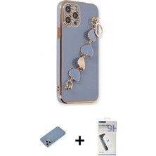 Marsilyan™- iPhone 12 Pro Max Kılıf Nova Işık Prime - Şeffaf Uv Polymer Nano Ekran Koruyucu + Gümüş Shine Kamera Lens Koruma Cam