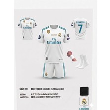 Rüya Vadisi Ronaldo 2018 Beyaz Real.madrid. Çocuk Forması 4 Parça