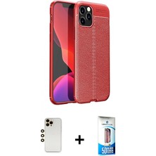 Marsilyan™- iPhone 12 Pro Max Kılıf Doruk Klasik Özel Seri - Siyah 5d Eko Cam Ekran Koruyucu + Gold Shine Kamera Lens