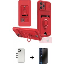 Marsilyan™- iPhone 12 Pro Kılıf Vadi Form Prime - Siyah 3D Antistatik Hayalet Cam Ekran Koruyucu + Shine Kamera Lens - Gs