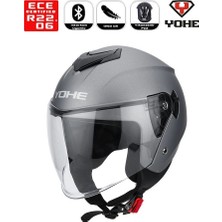 Yohe Motosiklet Kaskı 852-MATT-SOLID-TITANIUM