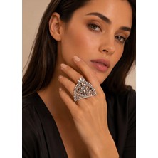 Allona Shop Allona Vintage Desen Detaylı Statement Yüzük
