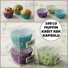 İnfeta 5.7cm 100 Adet Cupcake Kağıt Kek Kapsülü Muffin Kek Kapsülü 100'LÜ Kağıt Yuvarlak Kek Kalıbı