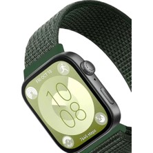Tedarik Huawei Fit 4 Hasırlı Cırtcırtlı Kordon (Saat Değildir) - Koyu Yeşil Najmaddin
