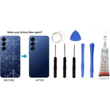 SDT Samsung S25 Uyumlu Batarya Kapağı Kamera Lensli (Lacivert) + Yapıştırıcı + Tamir Seti