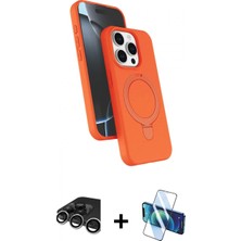 Marsilyan™- iPhone 15 Pro Max Kılıf Iz Işık Koleksiyonu - Siyah 3D Antistatik Seramik Nano Ekran Koruyucu + Raze Metal Kamera Lens - Gs