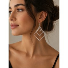 Allona Shop Viora Geometrik Kare Küpe