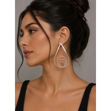 Allona Shop Modern Damla Form Gümüş Renk Küpe