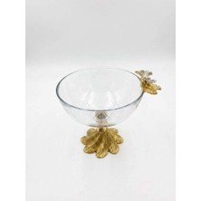 altabi Gold Ayaklı Dekoratif Cam Sunum Kasesi 19 cm