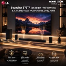 Lg Soundbar S75TR | Lg Qned Tv'ler ile Uyumlu, 5.1.1 Kanal, 600W, Wow Orkestra, Dolby Atmos