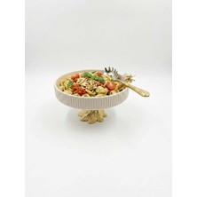 altabi Gold Ayaklı Dekoratif Porselen Sunum Kasesi 25 cm