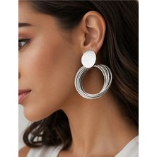 Allona Shop Silver Orbit Çoklu Halka Küpe