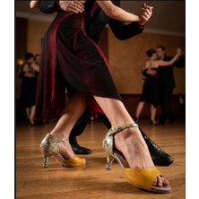 Lo Mejor Shoes Sarının Dansı 7 cm Topuk Boyu Dans Tango ve Abiye Ayakkabısı