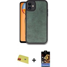 Marsilyan™- iPhone 11 Kılıf Kıvılcım Işık Serisi - Siyah Buffer Hayalet Cam Ekran Koruyucu + Kırmızı Rainbow Kamera Lens Koruma Cam