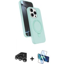 Marsilyan™- iPhone 15 Pro Max Kılıf Iz Işık Koleksiyonu - Siyah 3D Antistatik Seramik Nano Ekran Koruyucu + Raze Metal Kamera Lens - Gs