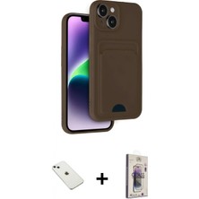 Marsilyan™- iPhone 14 Kılıf Vadi Çizgi Prime - Siyah Bilvis 3D Cam Ekran Koruyucu + Diamond Kamera Lens - Sabe
