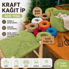 Mady Aksesuar Kraft Ip, Açık Yeşil Renk, Çanta Sepet Örgü Ipi,  3mm 500 Gram