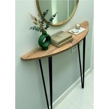 Dedeler Dekor Yarım Ay Oval Kenar Dresuar Siyah 100CM Siyah Ayak Atlantik Çam