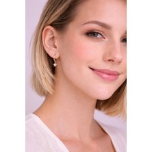 Sacce Scarves & Accessories Tektaş Sallantılı Minimal Halka Küpe Lob Kıkırdak Helix