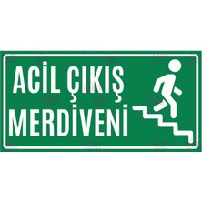 AYNED Print Acil Çıkış Uyarı Levhası – Merdiven Kaçış Yönü Bilgilendirme Tabelası
