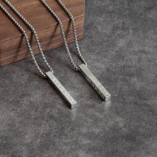 Steel Art Kuyumculuk Çelik Isimli Bar Kolye Kişiye Özel Isim Tarih Yazılır